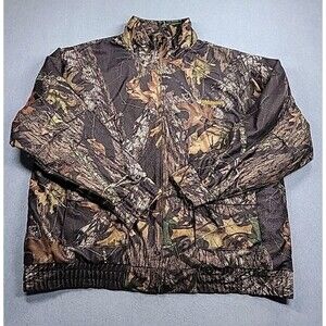 Whitewater Mossy Oak Hunting Jacket Mens 2XL Camo Tree Bark Break Up Zip Quilted